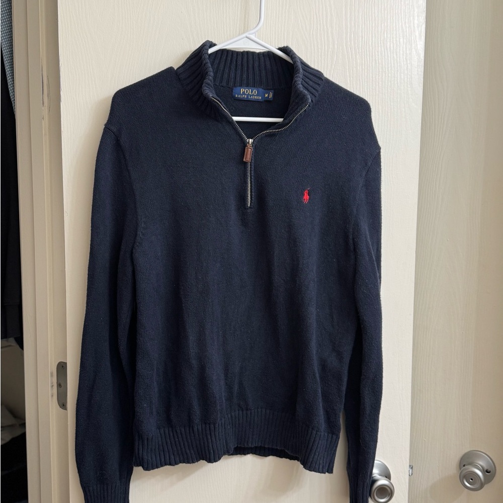 Polo by Ralph Lauren Men's Dark Blue Zip-Up Sweater